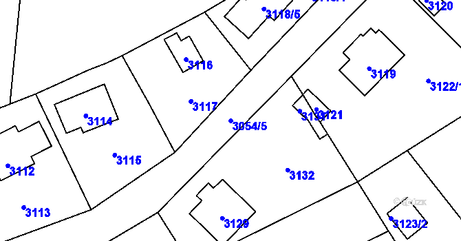 Parcela st. 3054/5 v KÚ Řevnice, Katastrální mapa