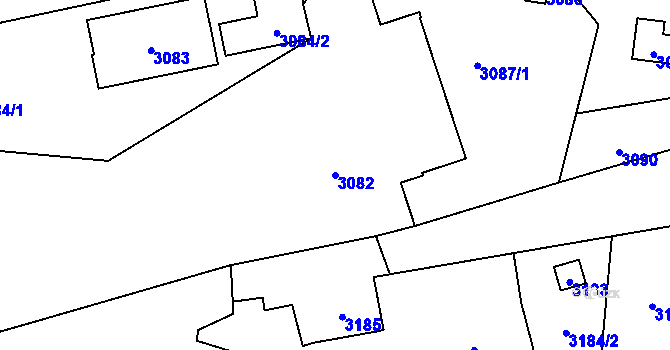 Parcela st. 3082 v KÚ Řevnice, Katastrální mapa