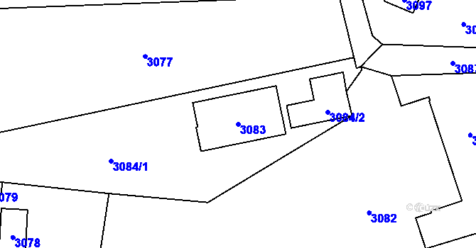 Parcela st. 3083 v KÚ Řevnice, Katastrální mapa