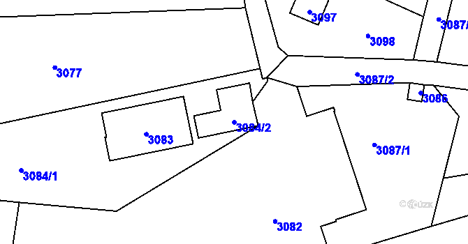 Parcela st. 3084/2 v KÚ Řevnice, Katastrální mapa