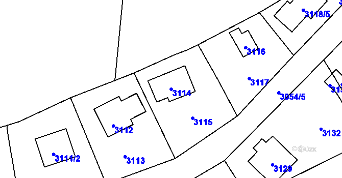 Parcela st. 3114 v KÚ Řevnice, Katastrální mapa