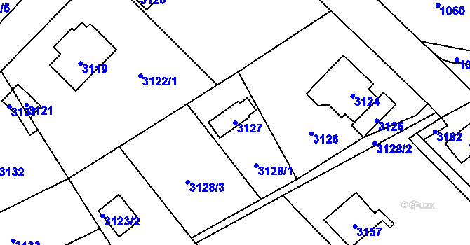 Parcela st. 3127 v KÚ Řevnice, Katastrální mapa