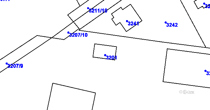 Parcela st. 3201 v KÚ Řevnice, Katastrální mapa
