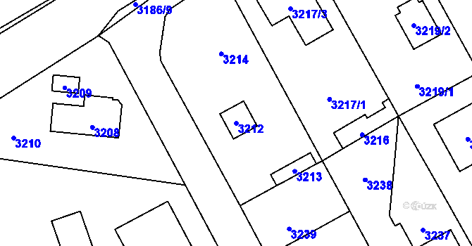 Parcela st. 3212 v KÚ Řevnice, Katastrální mapa