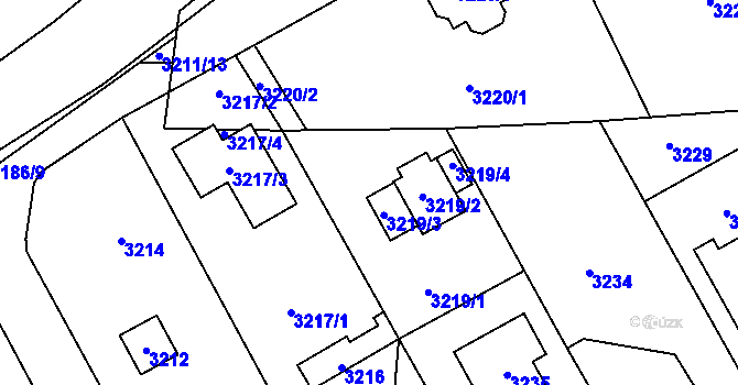 Parcela st. 3219 v KÚ Řevnice, Katastrální mapa