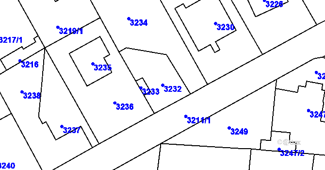 Parcela st. 3232 v KÚ Řevnice, Katastrální mapa