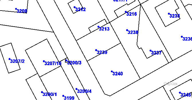 Parcela st. 3239 v KÚ Řevnice, Katastrální mapa