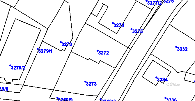 Parcela st. 3272 v KÚ Řevnice, Katastrální mapa