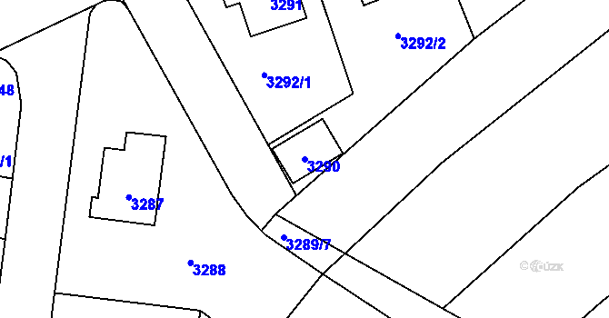 Parcela st. 3290 v KÚ Řevnice, Katastrální mapa