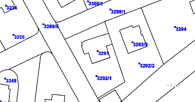 Parcela st. 3291 v KÚ Řevnice, Katastrální mapa