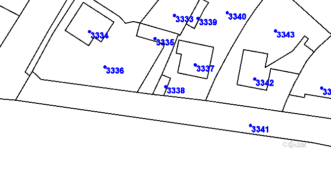 Parcela st. 3338 v KÚ Řevnice, Katastrální mapa