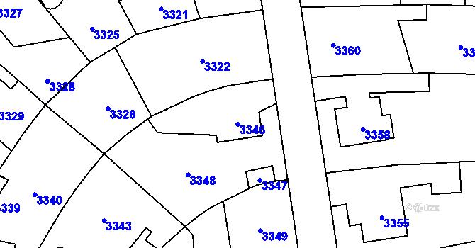 Parcela st. 3346 v KÚ Řevnice, Katastrální mapa