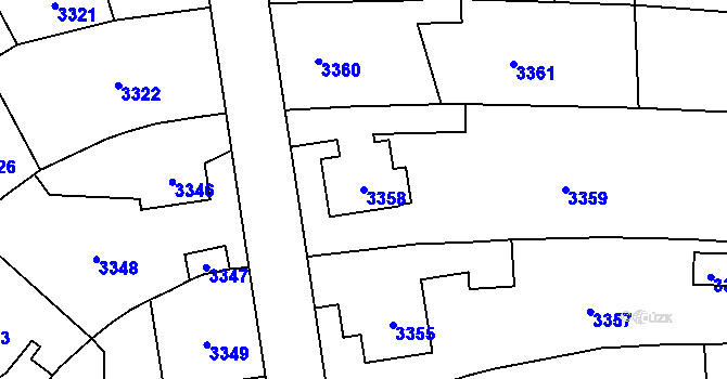 Parcela st. 3358 v KÚ Řevnice, Katastrální mapa