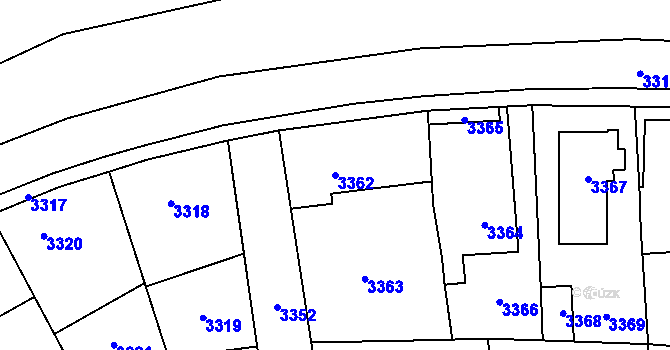 Parcela st. 3362 v KÚ Řevnice, Katastrální mapa