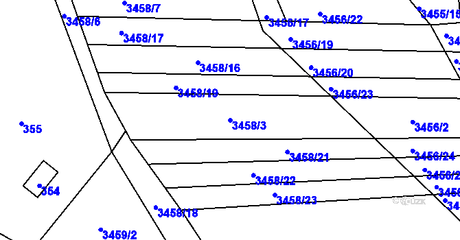 Parcela st. 3458/3 v KÚ Řevnice, Katastrální mapa