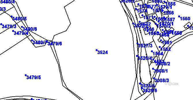 Parcela st. 3524 v KÚ Řevnice, Katastrální mapa