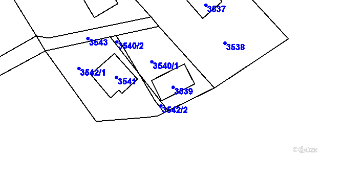 Parcela st. 3539 v KÚ Řevnice, Katastrální mapa