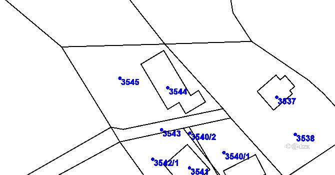 Parcela st. 3544 v KÚ Řevnice, Katastrální mapa