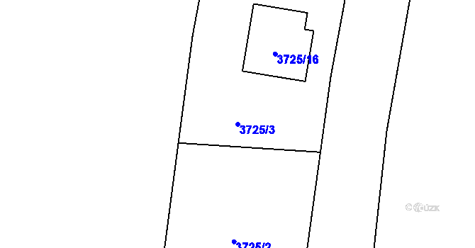 Parcela st. 3725/3 v KÚ Řevnice, Katastrální mapa