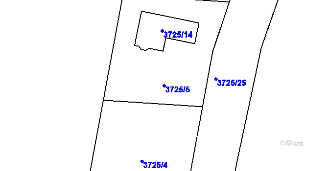 Parcela st. 3725/5 v KÚ Řevnice, Katastrální mapa