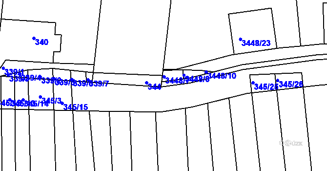 Parcela st. 3448/6 v KÚ Řevnice, Katastrální mapa