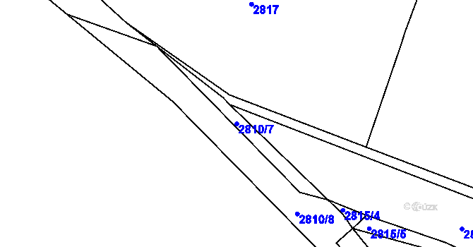 Parcela st. 2810/7 v KÚ Řevnice, Katastrální mapa