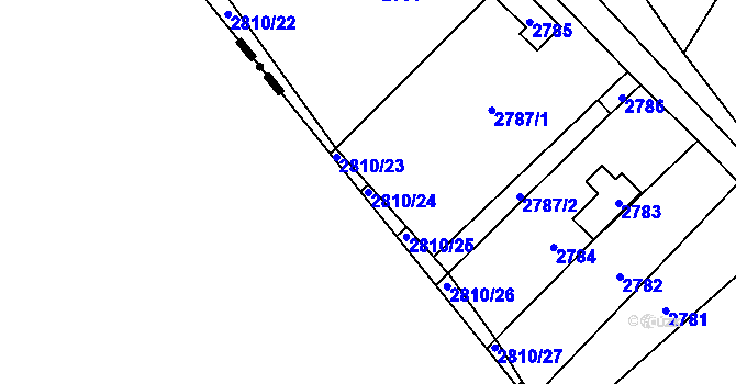 Parcela st. 2810/24 v KÚ Řevnice, Katastrální mapa