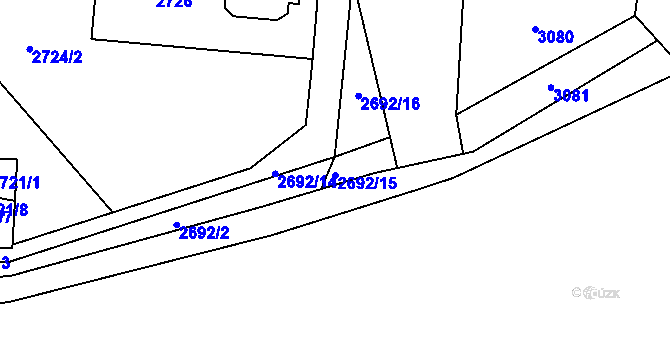 Parcela st. 2692/15 v KÚ Řevnice, Katastrální mapa