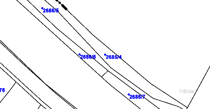 Parcela st. 2685/4 v KÚ Řevnice, Katastrální mapa