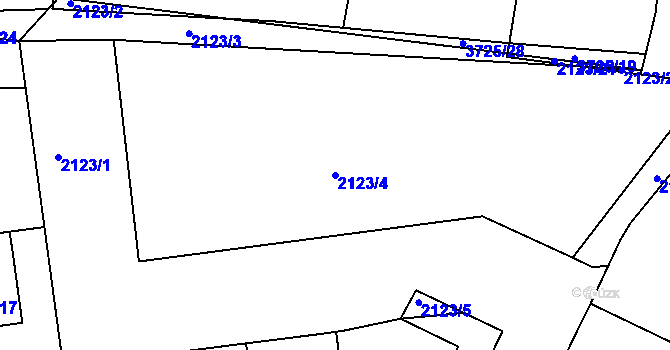 Parcela st. 2123/4 v KÚ Řevnice, Katastrální mapa