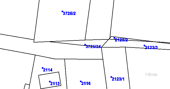 Parcela st. 3725/24 v KÚ Řevnice, Katastrální mapa