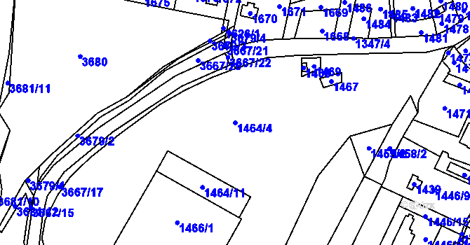 Parcela st. 1464/4 v KÚ Řevnice, Katastrální mapa