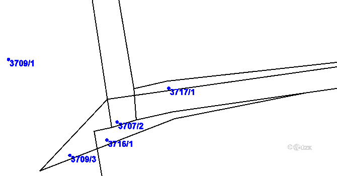 Parcela st. 3717/1 v KÚ Řevnice, Katastrální mapa