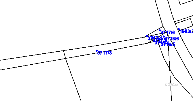 Parcela st. 3717/3 v KÚ Řevnice, Katastrální mapa