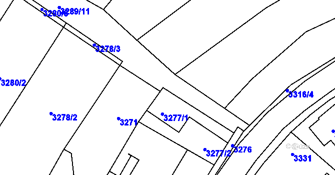 Parcela st. 3289/14 v KÚ Řevnice, Katastrální mapa