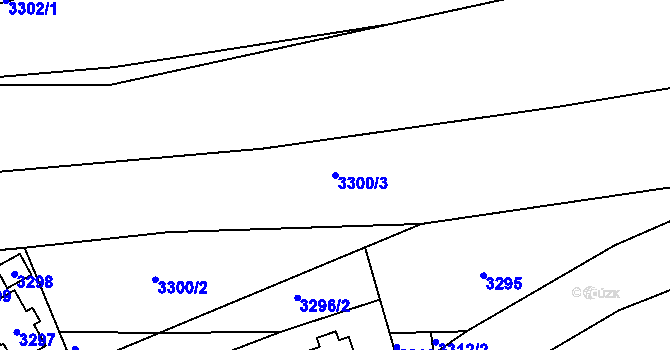 Parcela st. 3300/3 v KÚ Řevnice, Katastrální mapa