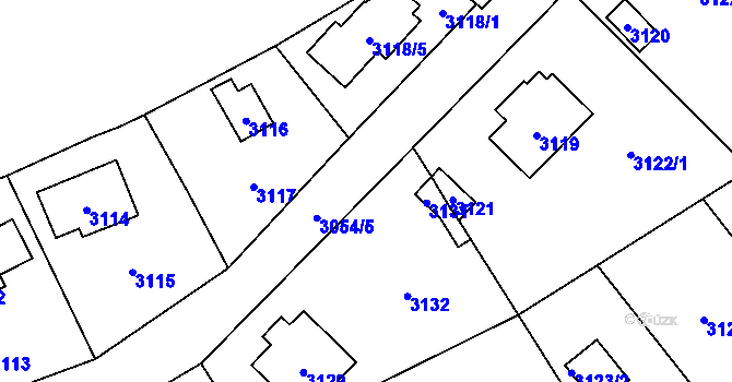 Parcela st. 3054/37 v KÚ Řevnice, Katastrální mapa