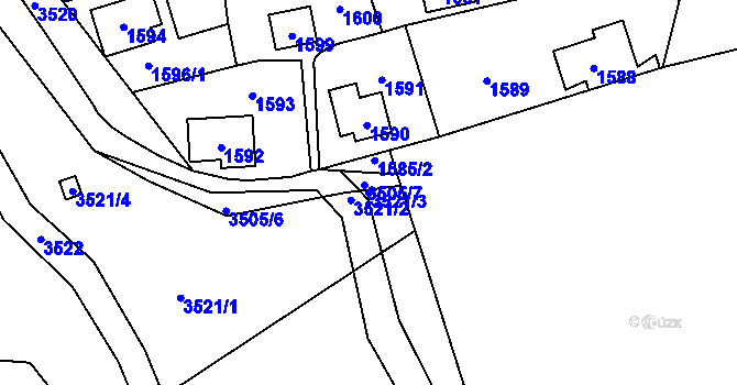 Parcela st. 3521/3 v KÚ Řevnice, Katastrální mapa