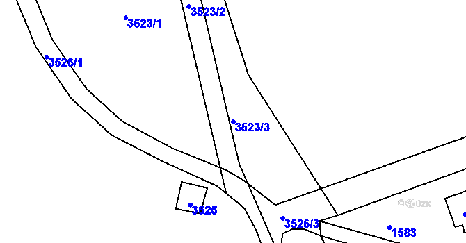 Parcela st. 3523/3 v KÚ Řevnice, Katastrální mapa