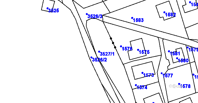 Parcela st. 3527/1 v KÚ Řevnice, Katastrální mapa