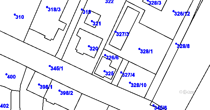 Parcela st. 326/6 v KÚ Řevnice, Katastrální mapa