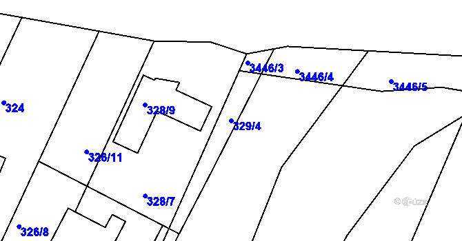 Parcela st. 329/4 v KÚ Řevnice, Katastrální mapa