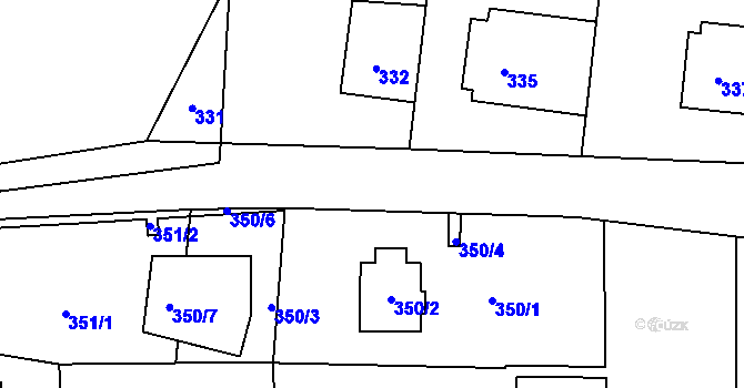 Parcela st. 345/10 v KÚ Řevnice, Katastrální mapa