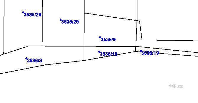 Parcela st. 3536/18 v KÚ Řevnice, Katastrální mapa