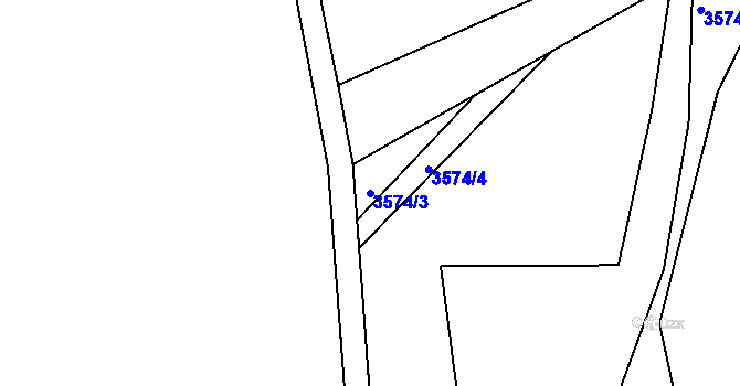 Parcela st. 3574/3 v KÚ Řevnice, Katastrální mapa