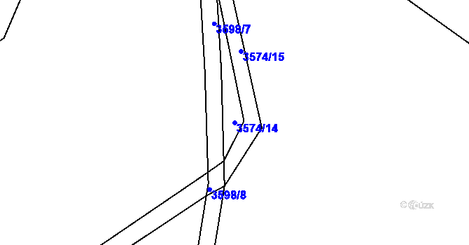 Parcela st. 3574/14 v KÚ Řevnice, Katastrální mapa