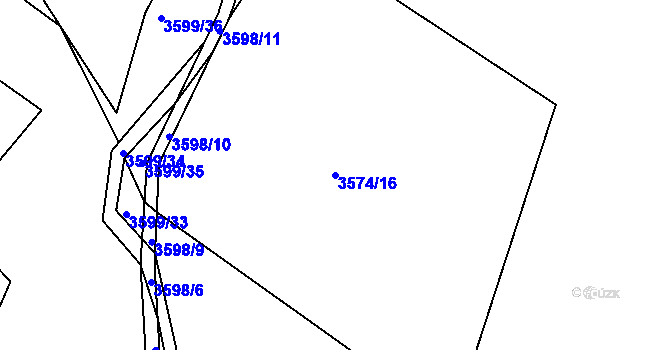 Parcela st. 3574/16 v KÚ Řevnice, Katastrální mapa
