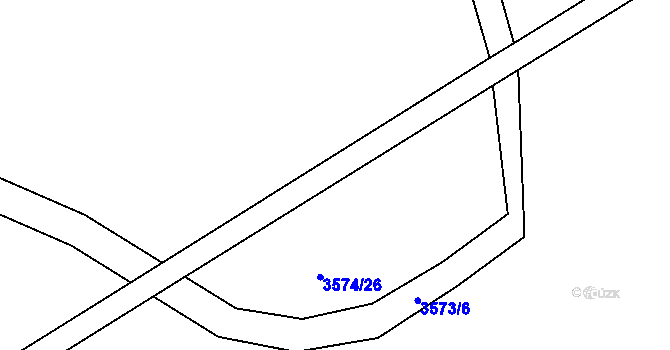 Parcela st. 3574/25 v KÚ Řevnice, Katastrální mapa