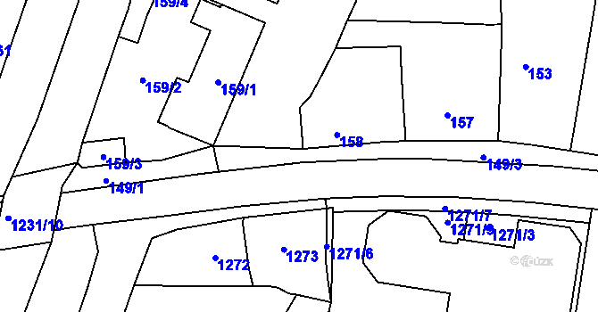 Parcela st. 149/2 v KÚ Řevnice, Katastrální mapa