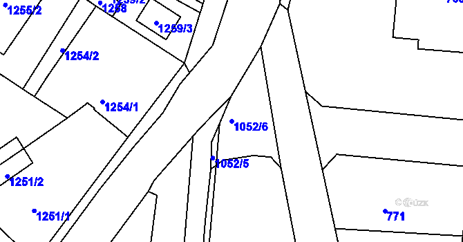 Parcela st. 1052/6 v KÚ Řevnice, Katastrální mapa
